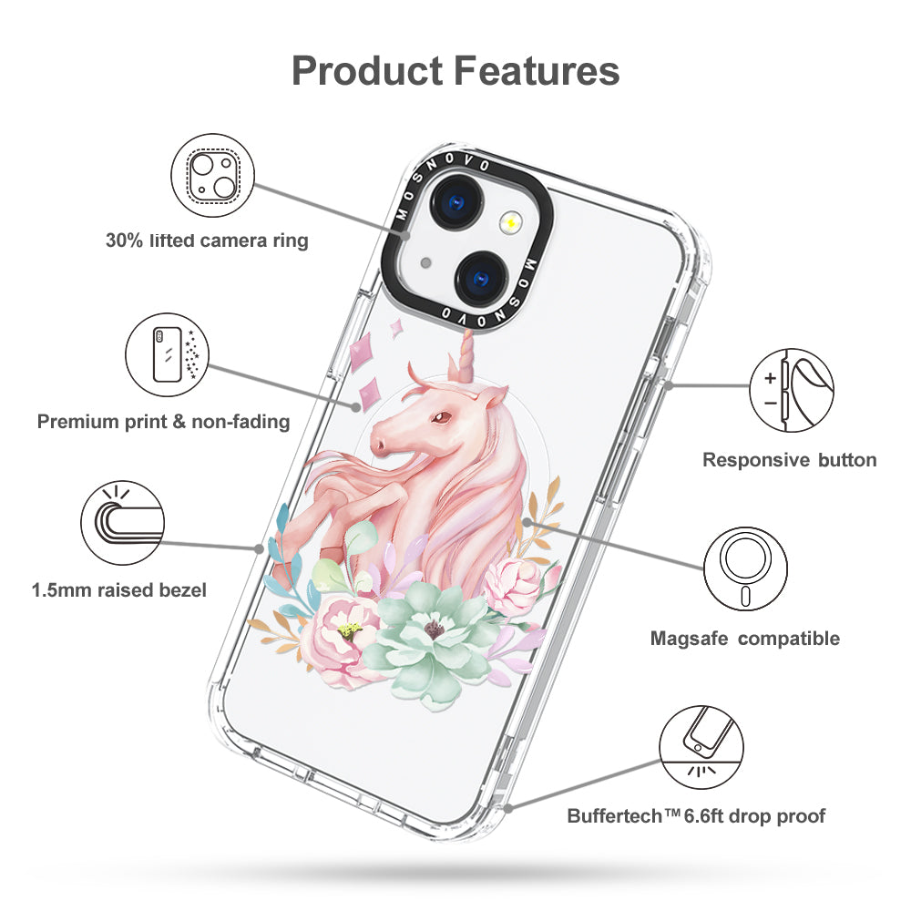 Elegant Flowers Unicorn Phone Case - iPhone 13 Case - MOSNOVO