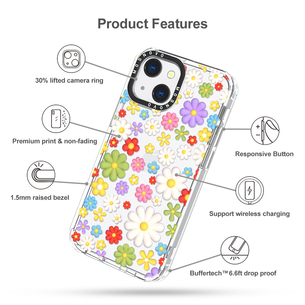 3D Flowers Phone Case - iPhone 13 Case - MOSNOVO