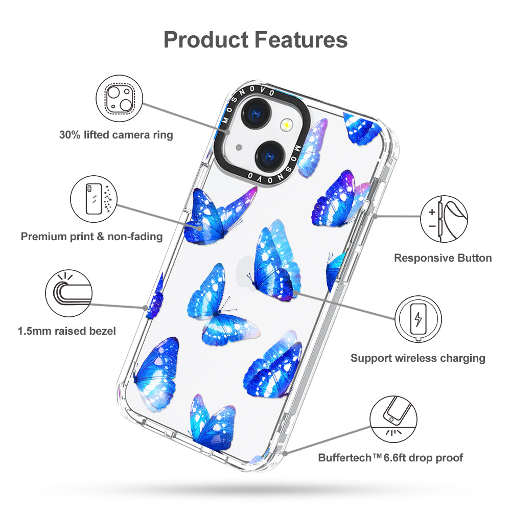 Stunning Blue Butterflies Phone Case - iPhone 13 Case - MOSNOVO