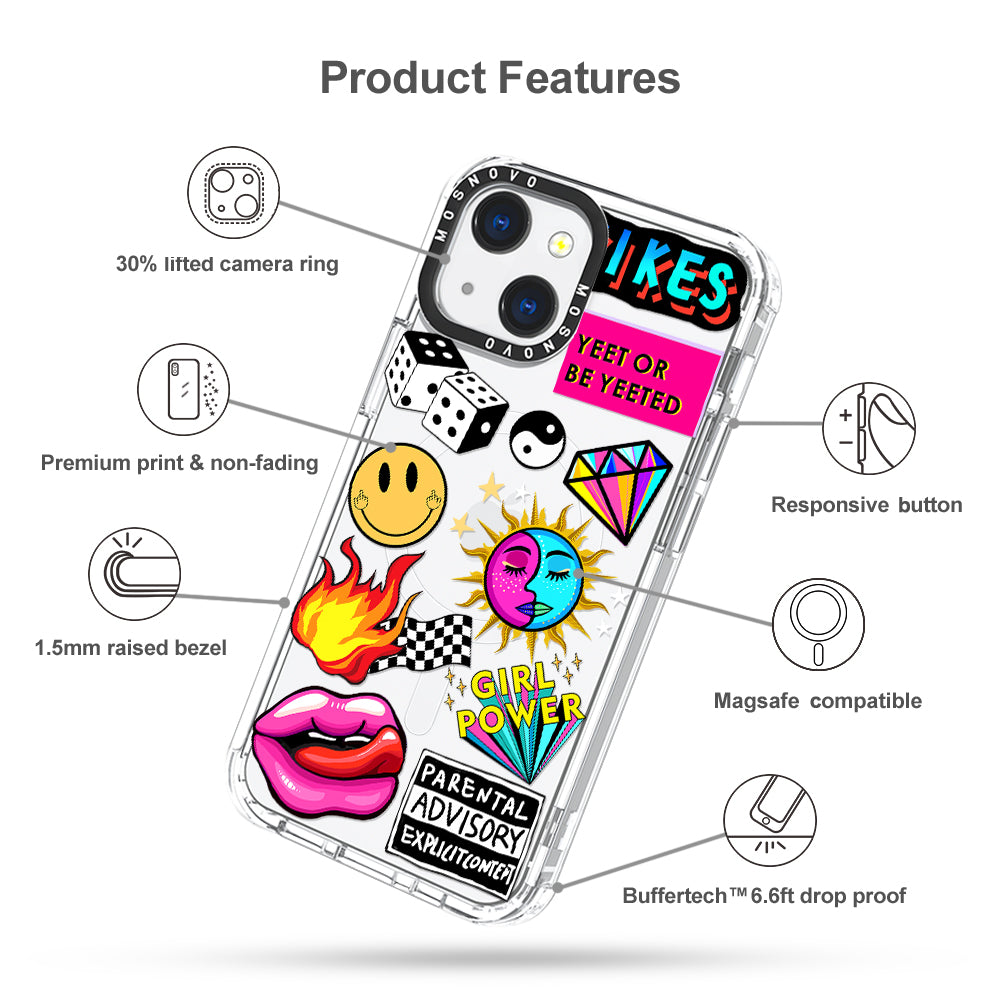 Funky Stickers Phone Case - iPhone 13 Case - MOSNOVO