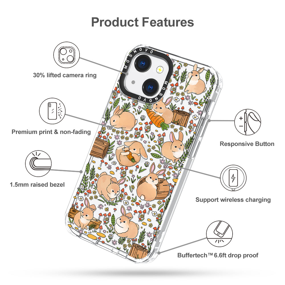 Cute Bunny Garden Phone Case - iPhone 13 Case - MOSNOVO