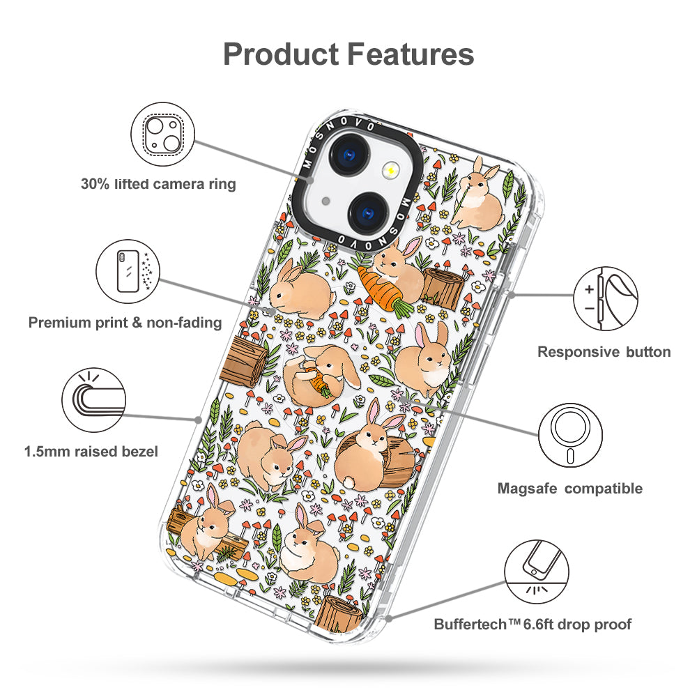 Cute Bunny Garden Phone Case - iPhone 13 Case - MOSNOVO