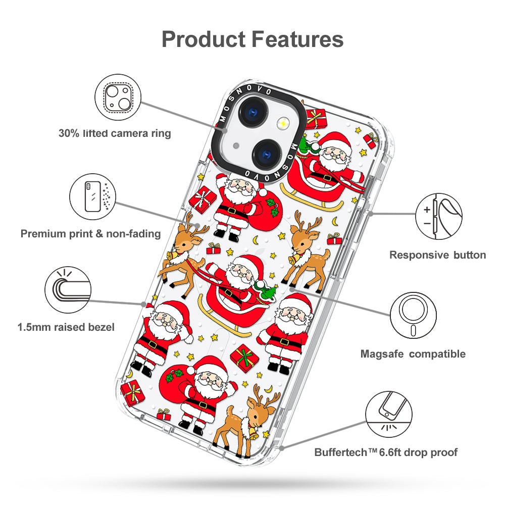 Cute Santa Claus Deer Phone Case - iPhone 13 Case - MOSNOVO