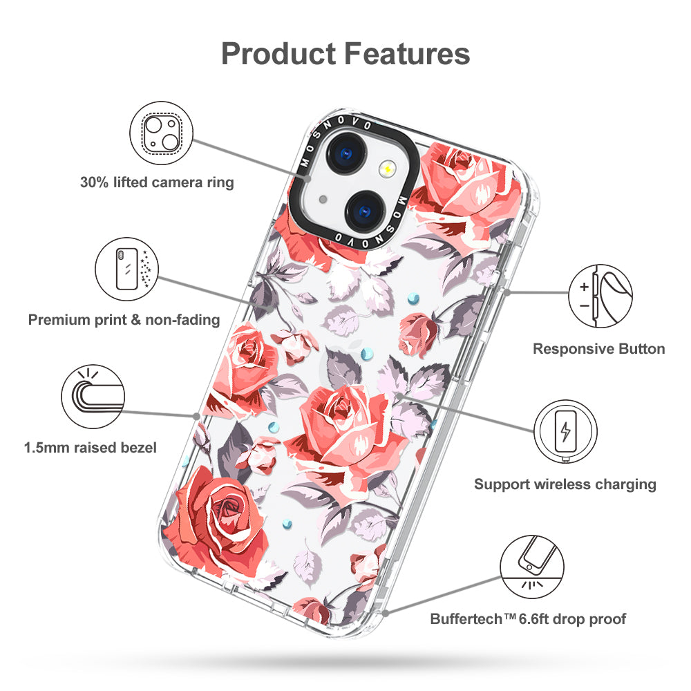 Retro Flower Roses Phone Case - iPhone 13 Case - MOSNOVO