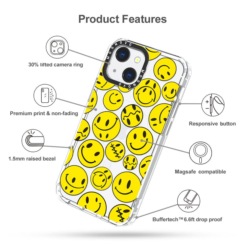 Smiley Face Phone Case - iPhone 13 Case - MOSNOVO