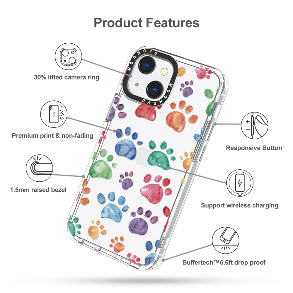 Colorful Paw Phone Case - iPhone 13 Case - MOSNOVO