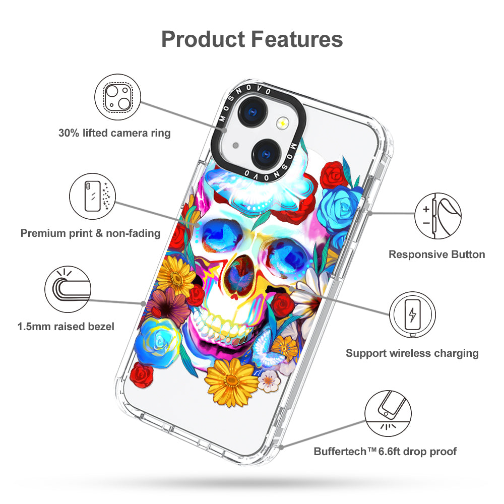 Neon Skull Phone Case - iPhone 13 Case - MOSNOVO