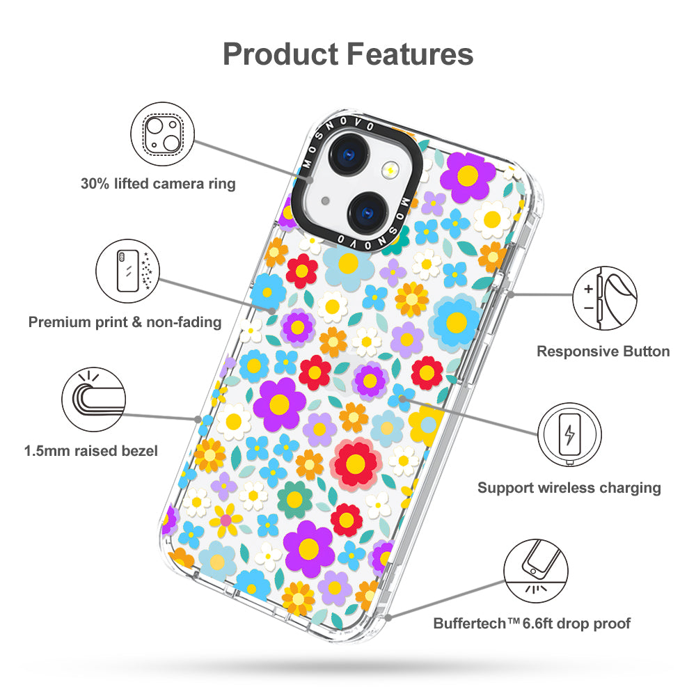 Retro Flower Phone Case - iPhone 13 Case - MOSNOVO