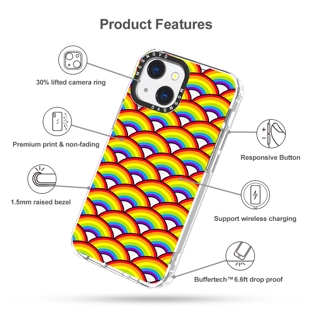 Rainbow Waves Phone Case - iPhone 13 Case - MOSNOVO