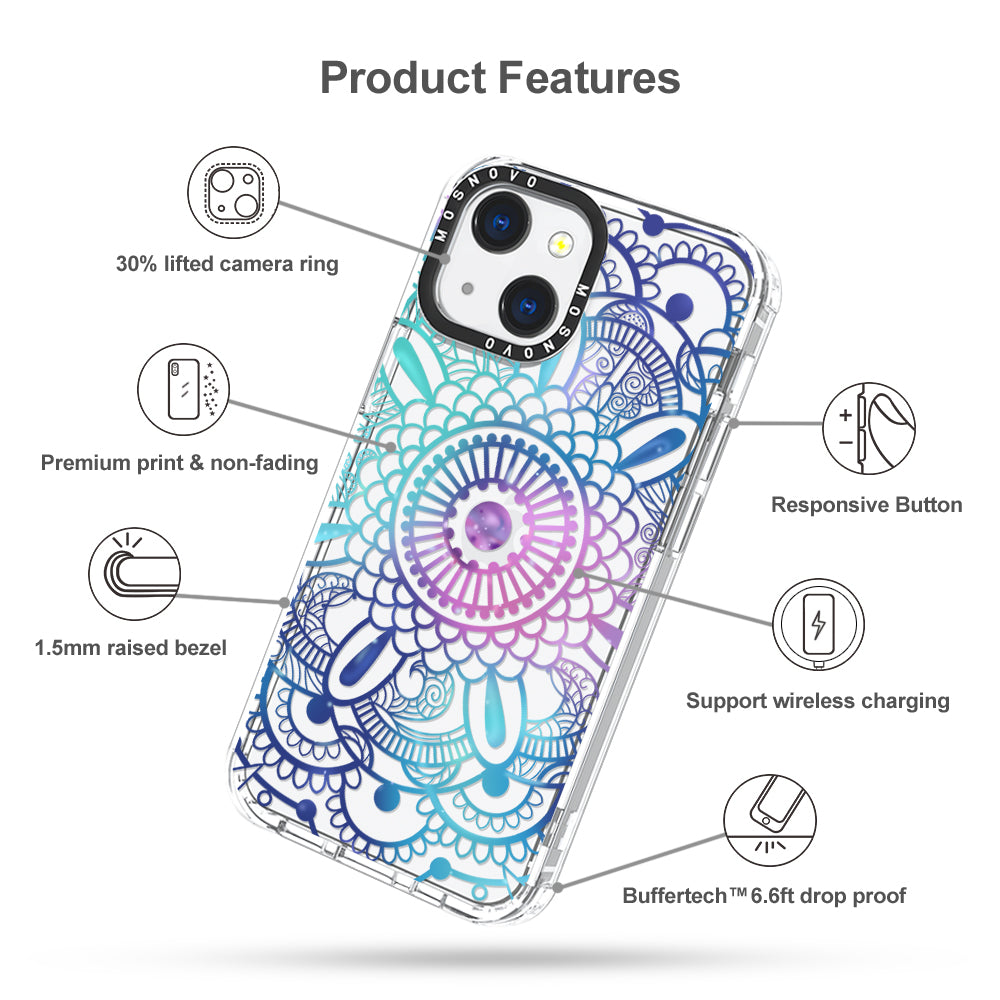 Violet Blue Mandala Phone Case - iPhone 13 Case - MOSNOVO