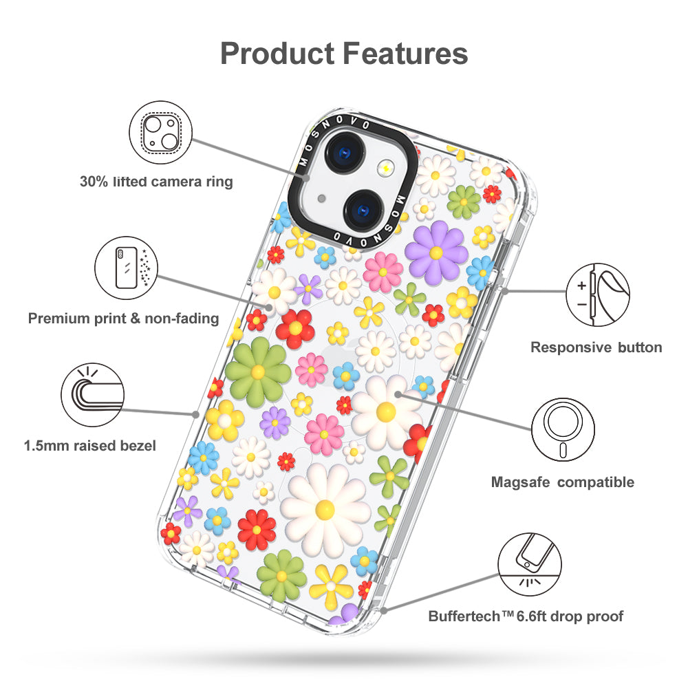 3D Flowers Phone Case - iPhone 13 Case - MOSNOVO