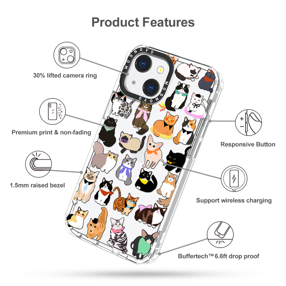 Cute Cat Phone Case - iPhone 13 Case - MOSNOVO