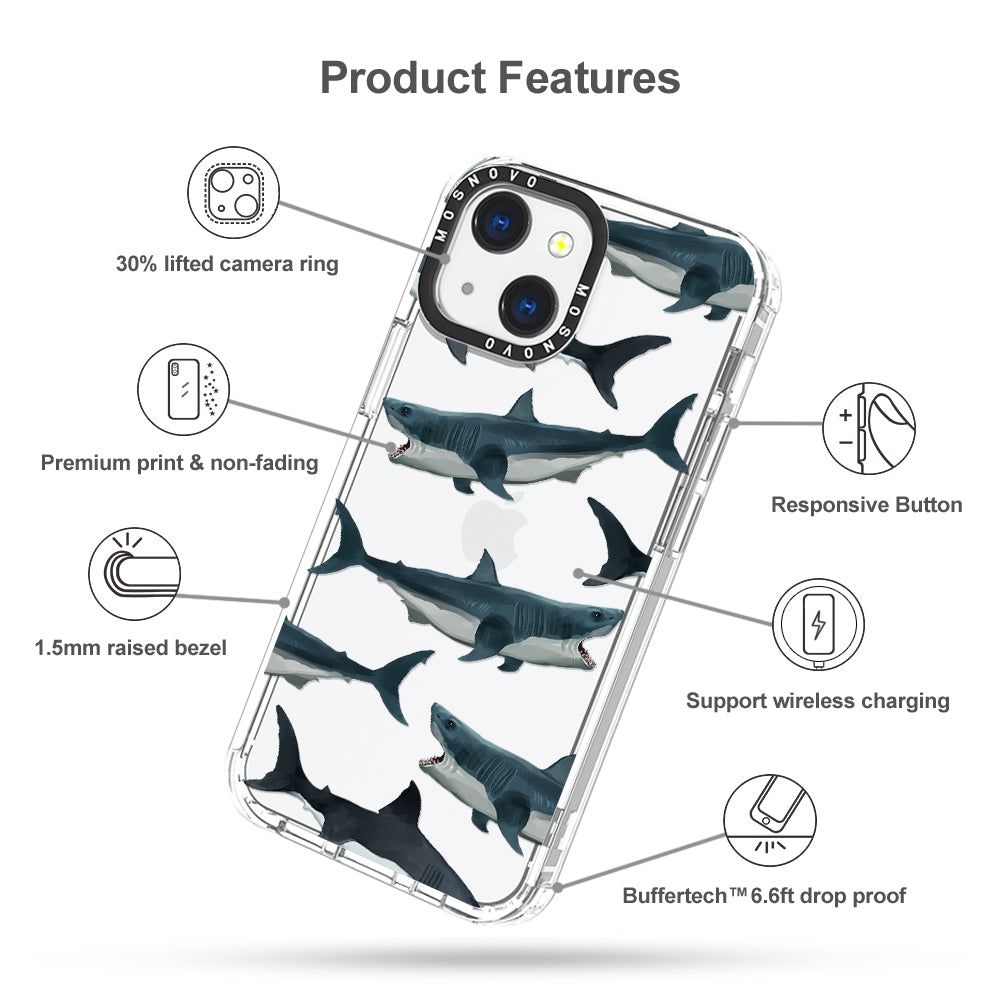 White Shark Phone Case - iPhone 13 Case - MOSNOVO