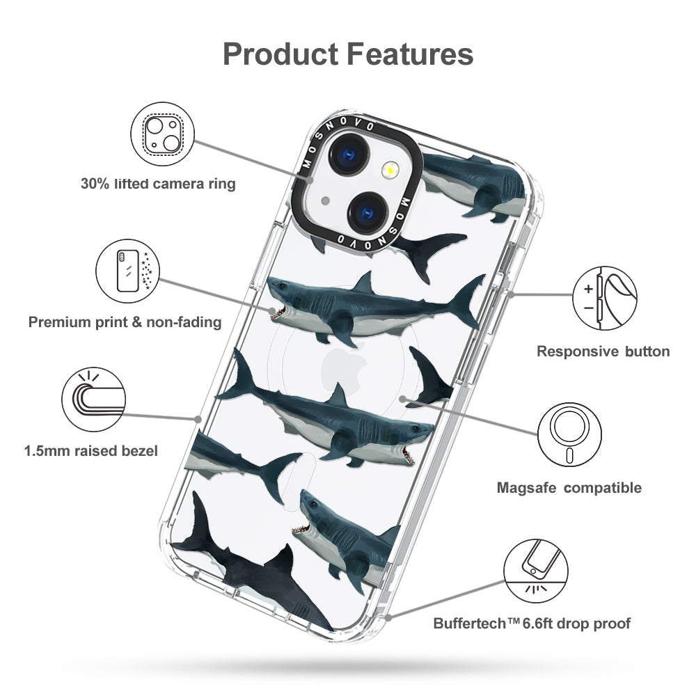 White Shark Phone Case - iPhone 13 Case - MOSNOVO