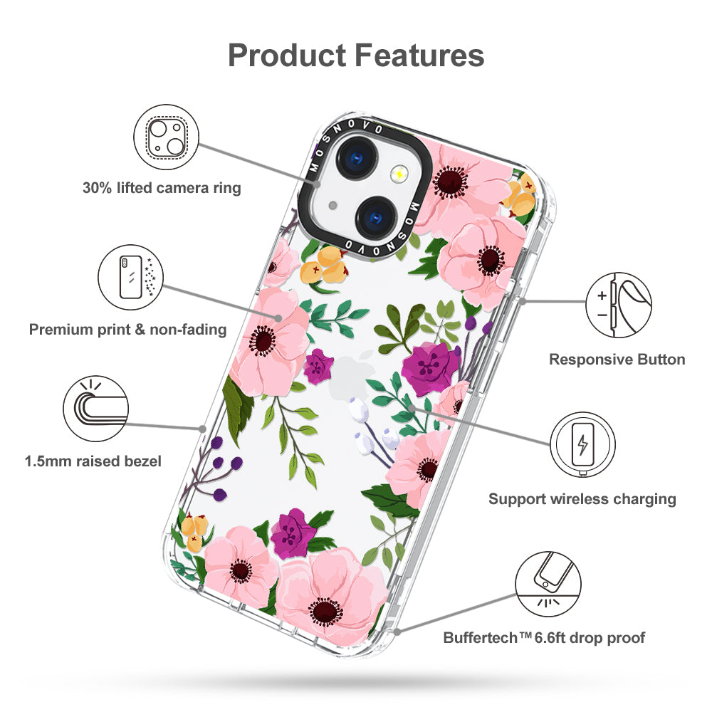 Watercolor Floral Phone Case - iPhone 13 Case - MOSNOVO