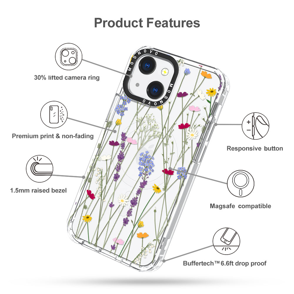 Floral Garden Lavender Daisy Flower Phone Case - iPhone 13 Case - MOSNOVO