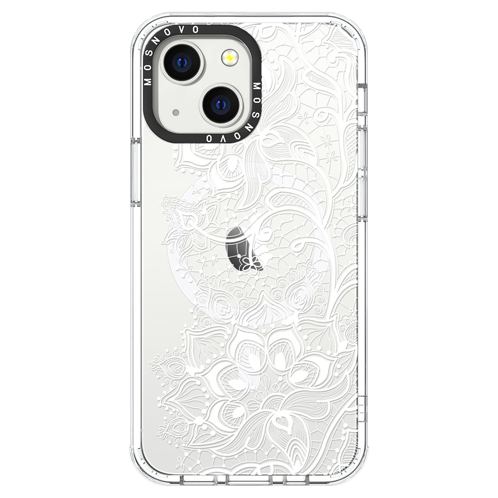 White Lotus Henna Phone Case - iPhone 13 Case - MOSNOVO