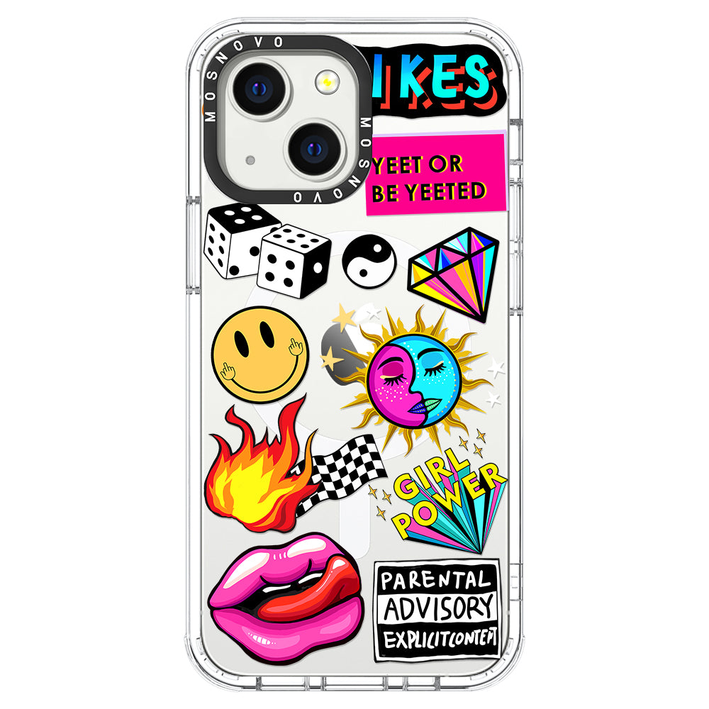 Funky Stickers Phone Case - iPhone 13 Case - MOSNOVO