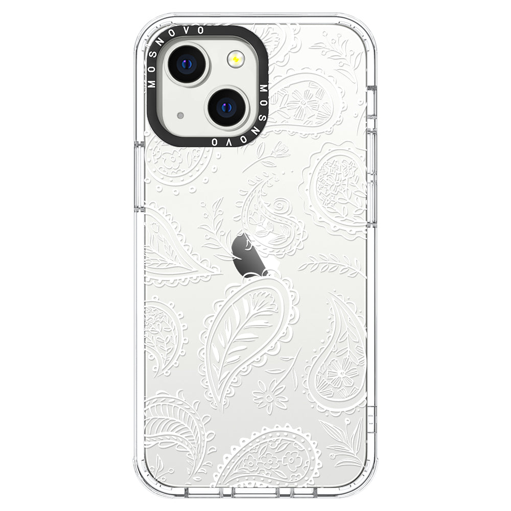 White Paisley Phone Case - iPhone 13 Case - MOSNOVO