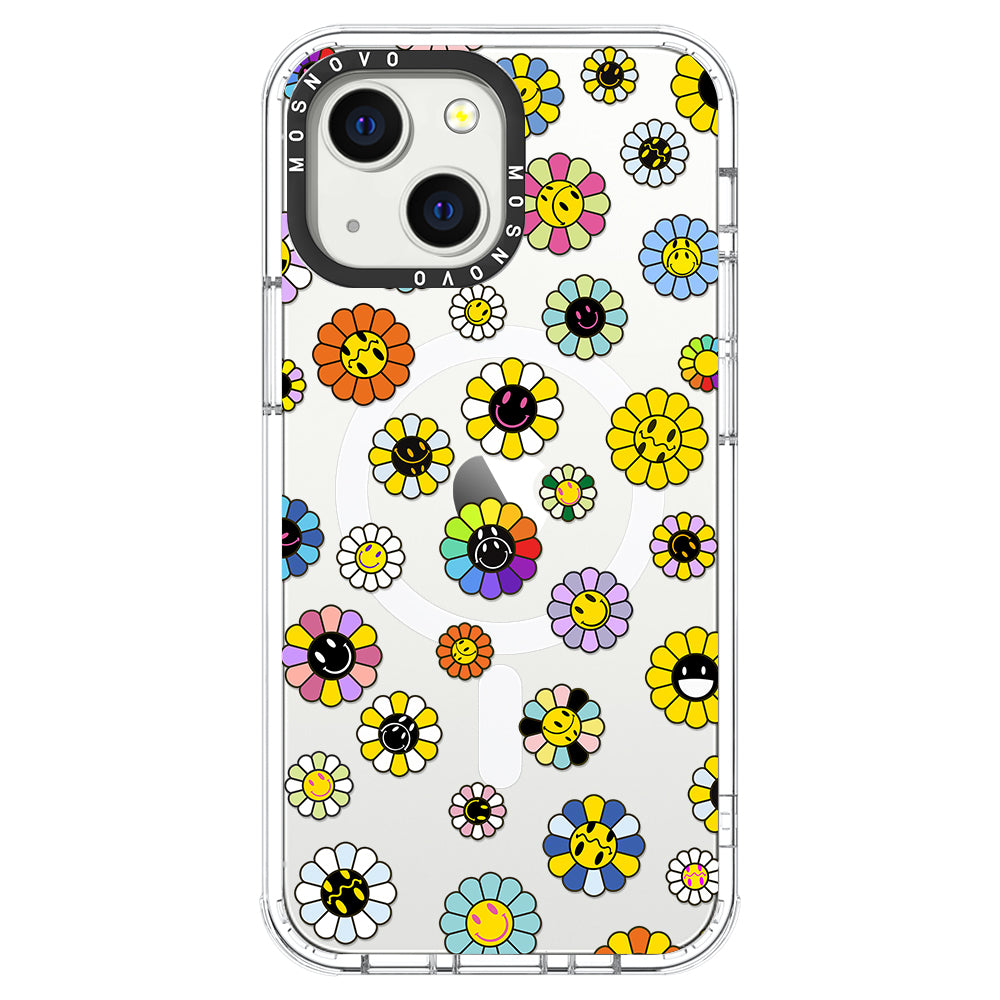 Flower Smiley Face Phone Case - iPhone 13 Case - MOSNOVO