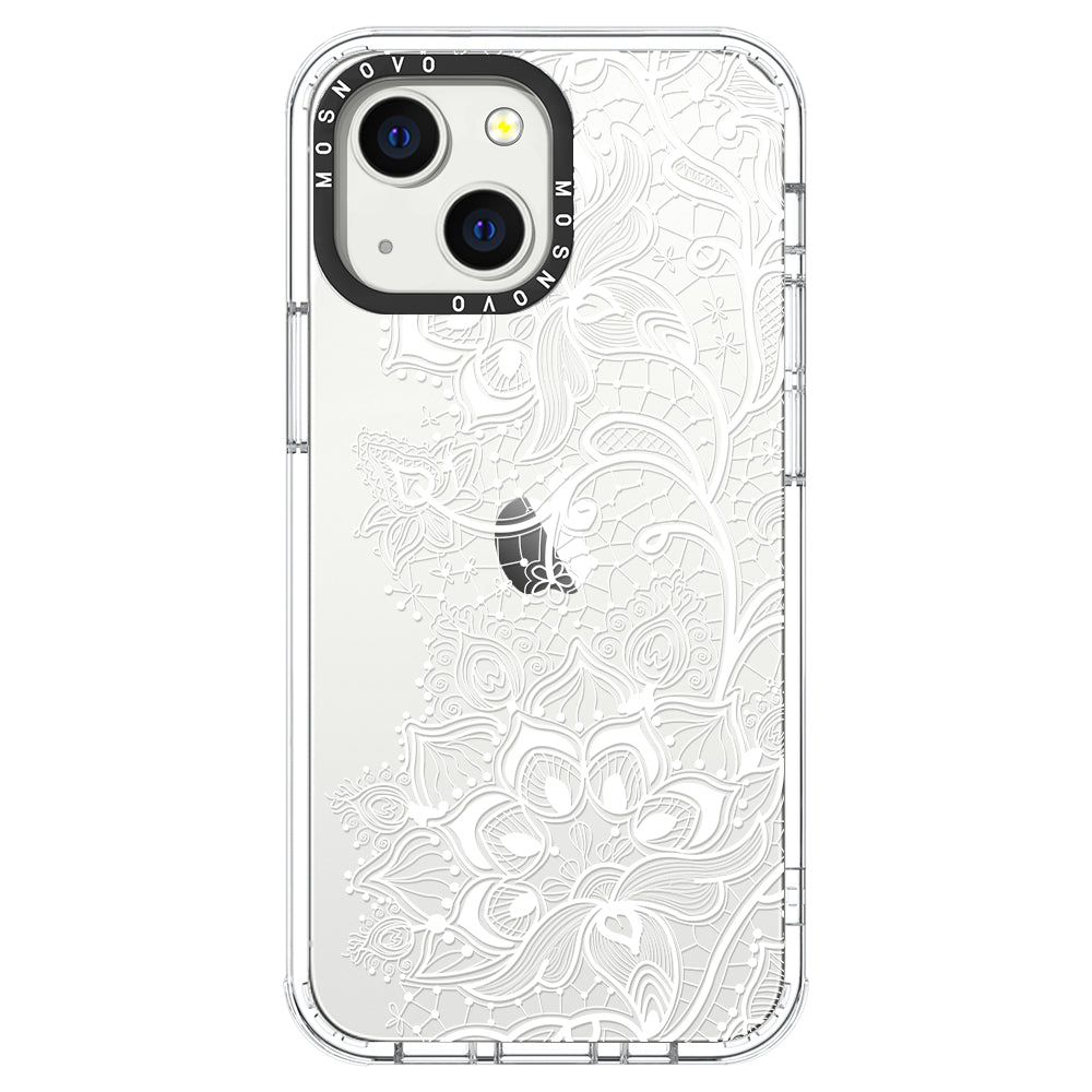 White Lotus Henna Phone Case - iPhone 13 Case - MOSNOVO