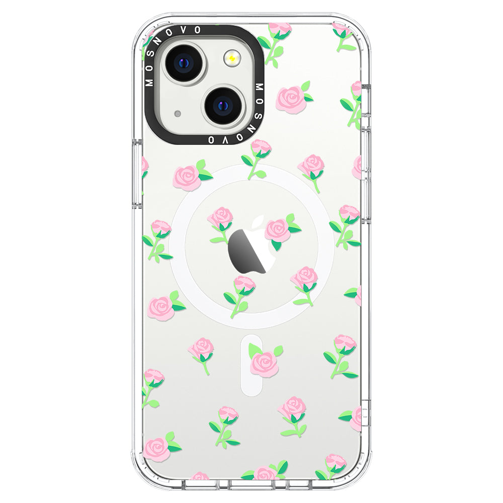 Pink Rose Floral Phone Case - iPhone 13 Case - MOSNOVO