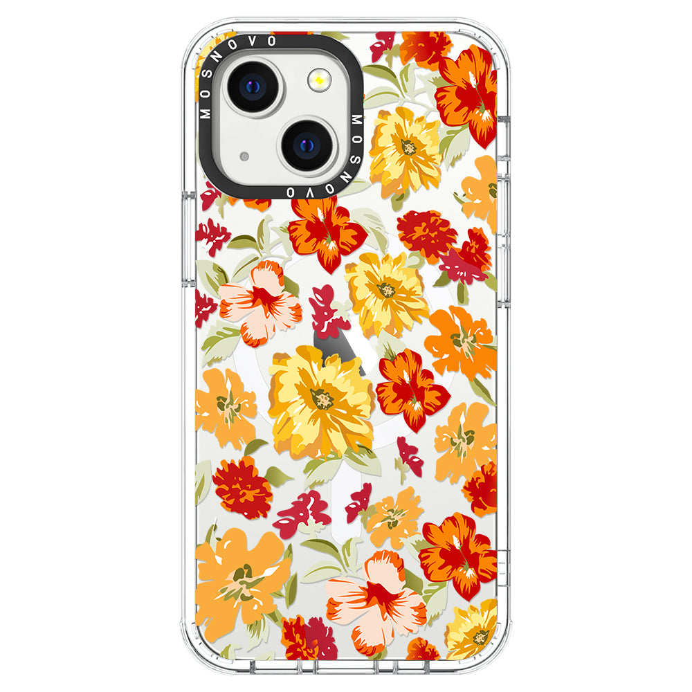 70s Boho Yellow Flower Phone Case - iPhone 13 Case - MOSNOVO