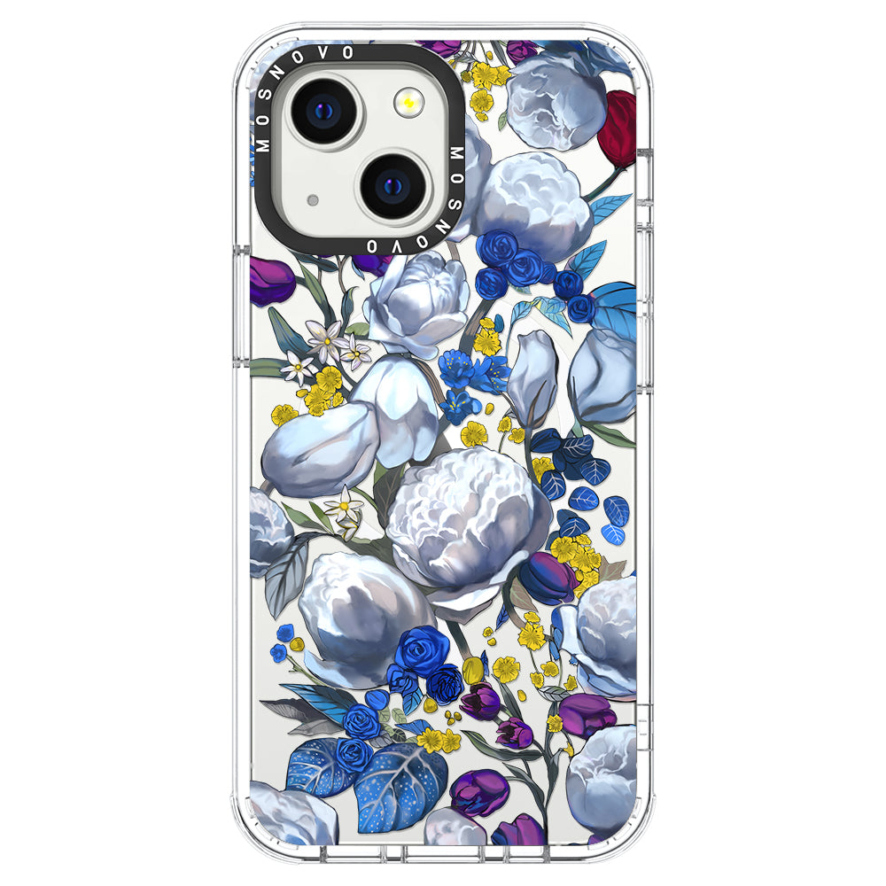 Purple Blue Floral Phone Case - iPhone 13 Case - MOSNOVO