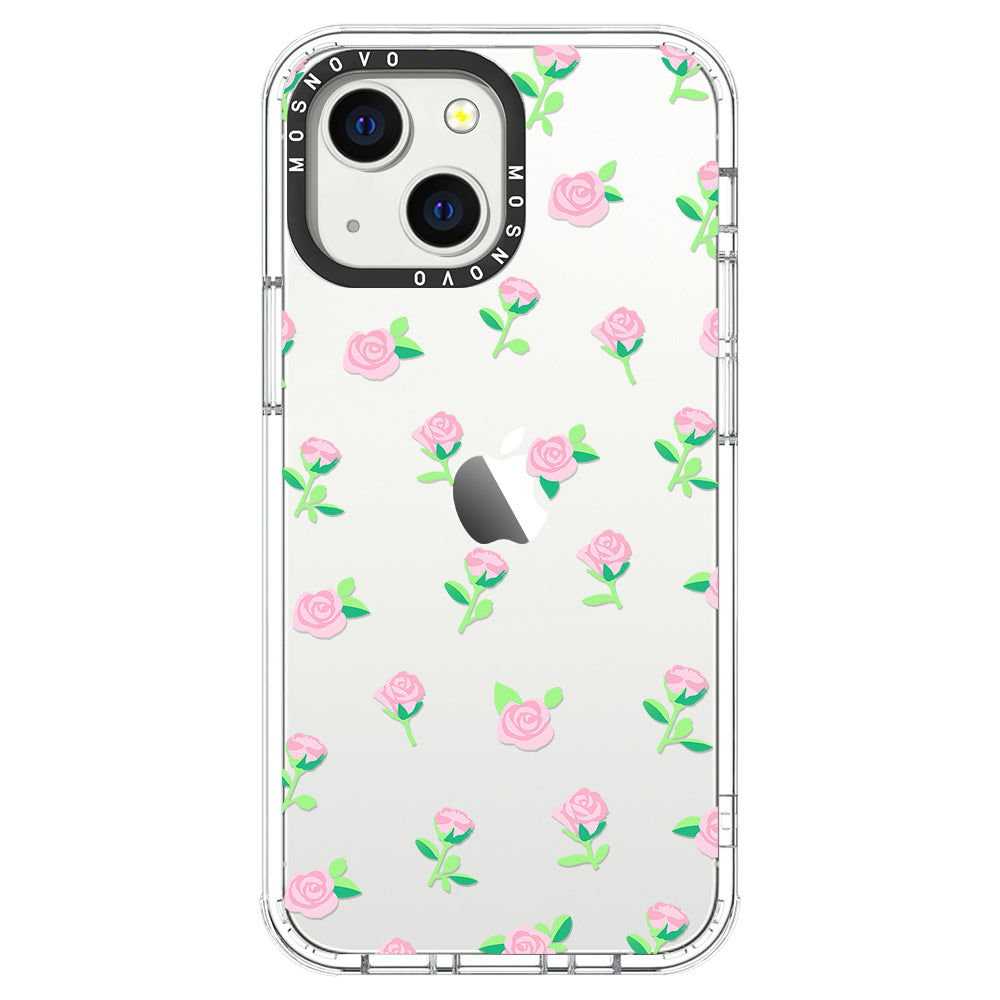 Pink Rose Floral Phone Case - iPhone 13 Case - MOSNOVO