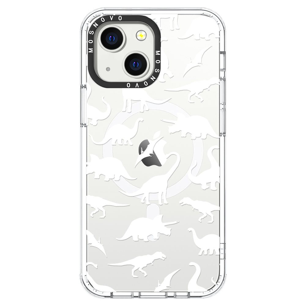 White Dinosaur Phone Case - iPhone 13 Case - MOSNOVO