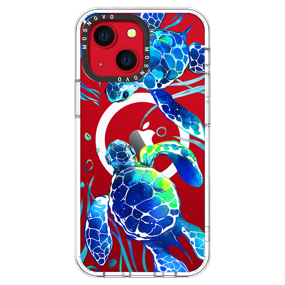 Blue Sea Turtle Phone Case - iPhone 13 Case - MOSNOVO