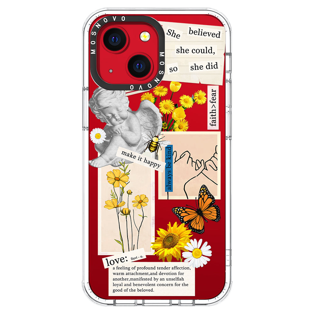 Vintage Collage Sunflower Butterfly Phone Case - iPhone 13 Case - MOSNOVO