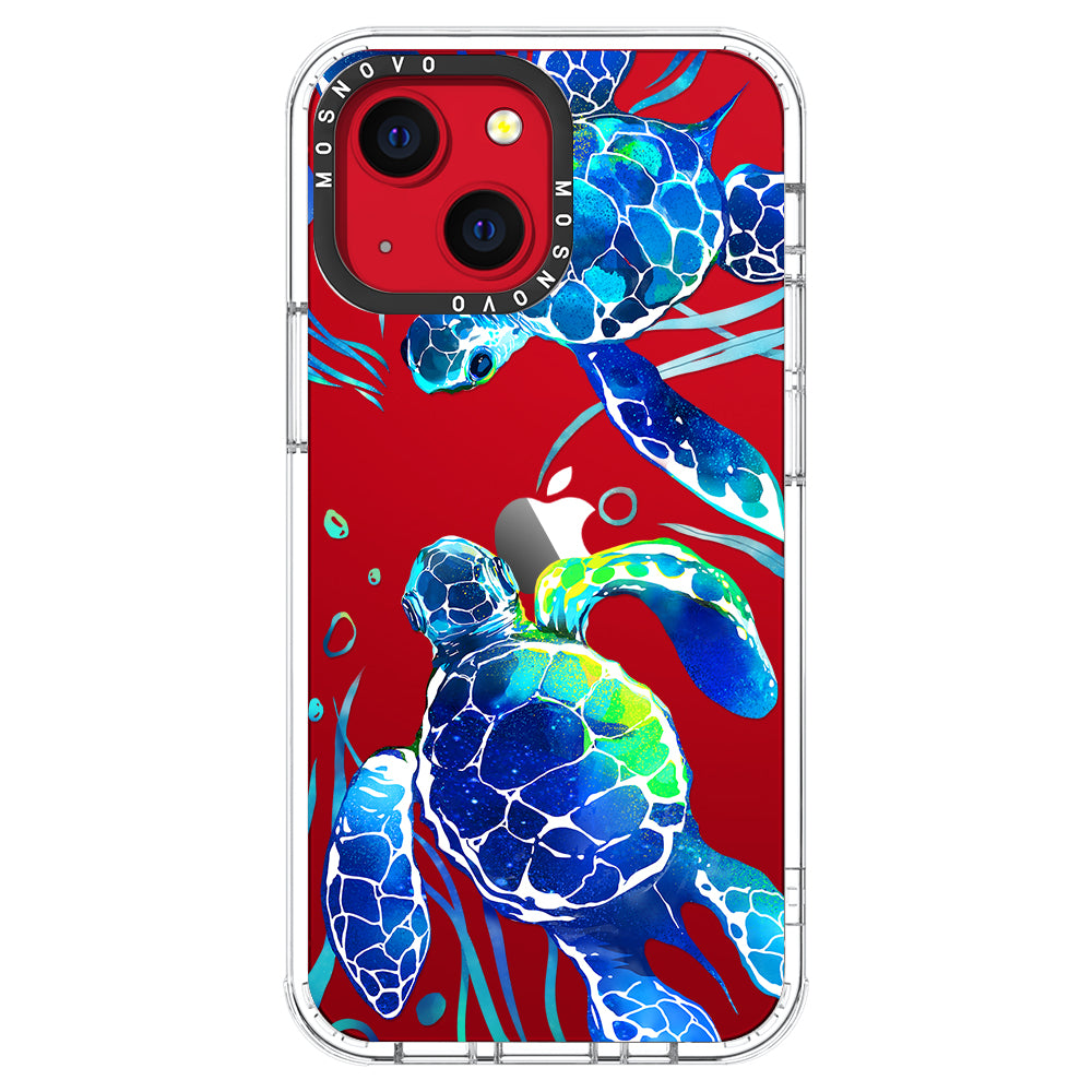 Blue Sea Turtle Phone Case - iPhone 13 Case - MOSNOVO