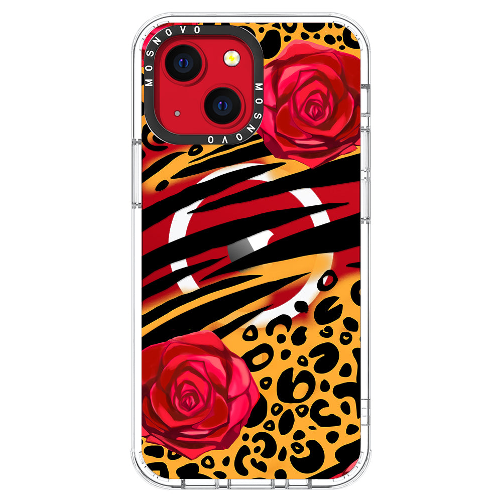 Wild Floral Leopard Phone Case - iPhone 13 Case - MOSNOVO