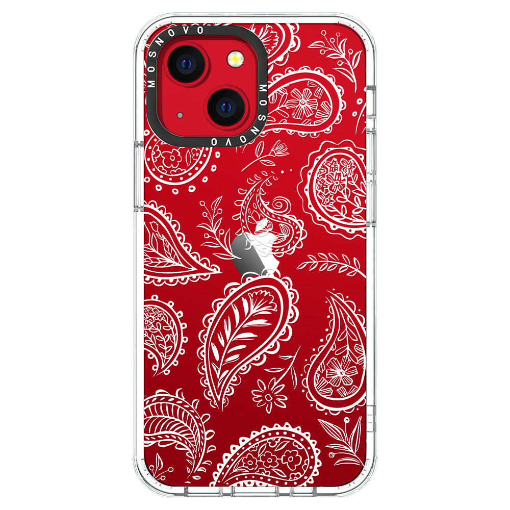 White Paisley Phone Case - iPhone 13 Case - MOSNOVO