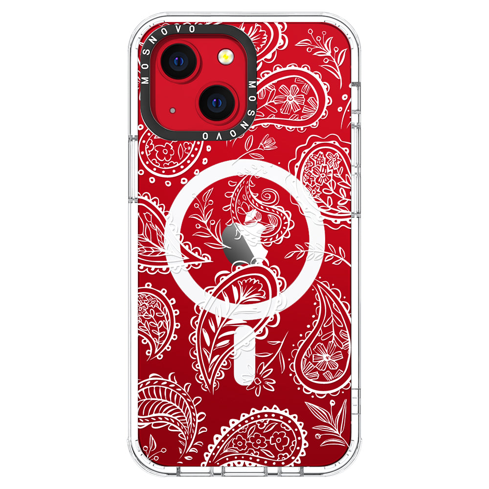 White Paisley Phone Case - iPhone 13 Case - MOSNOVO