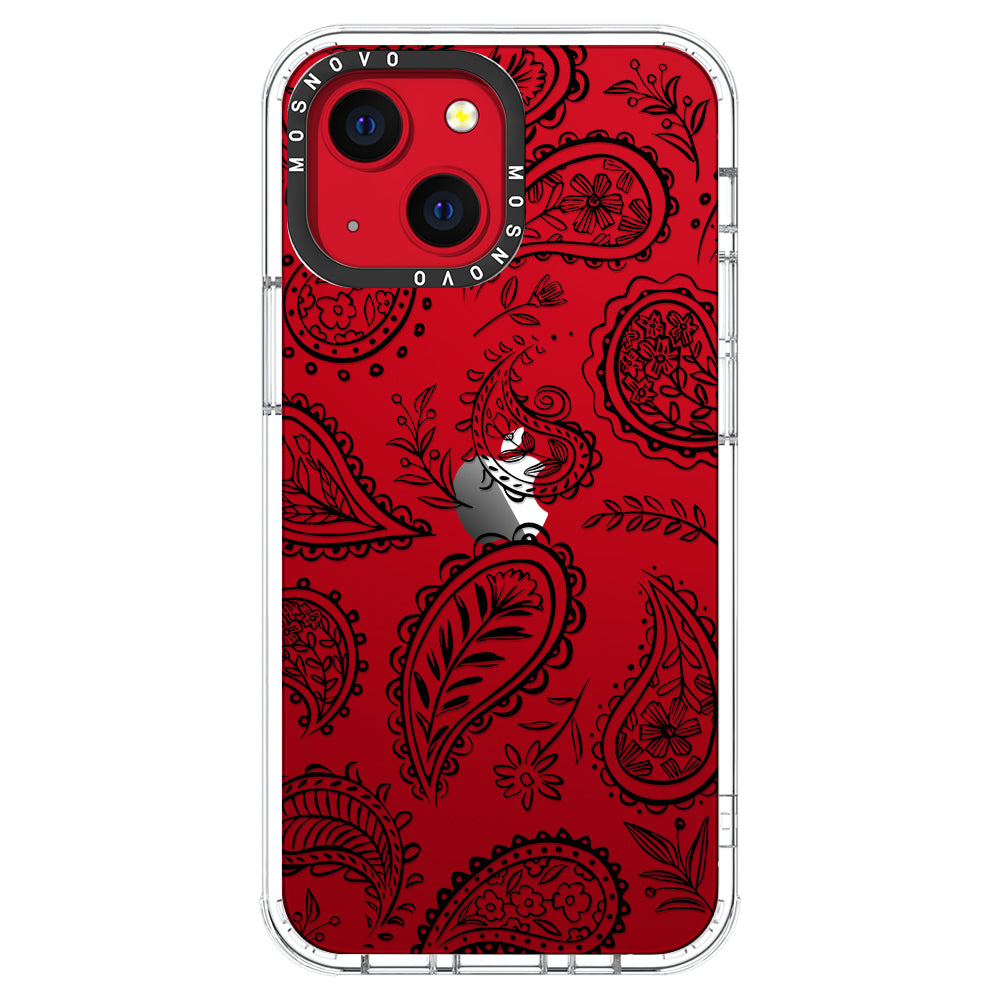 Black Paisley Phone Case - iPhone 13 Case - MOSNOVO