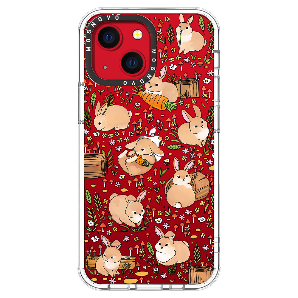 Cute Bunny Garden Phone Case - iPhone 13 Case - MOSNOVO