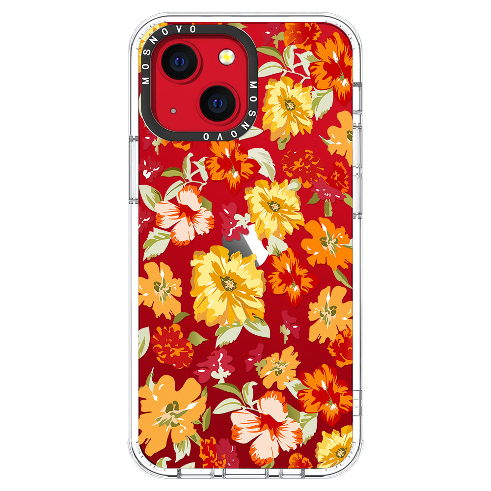 70s Boho Yellow Flower Phone Case - iPhone 13 Case - MOSNOVO