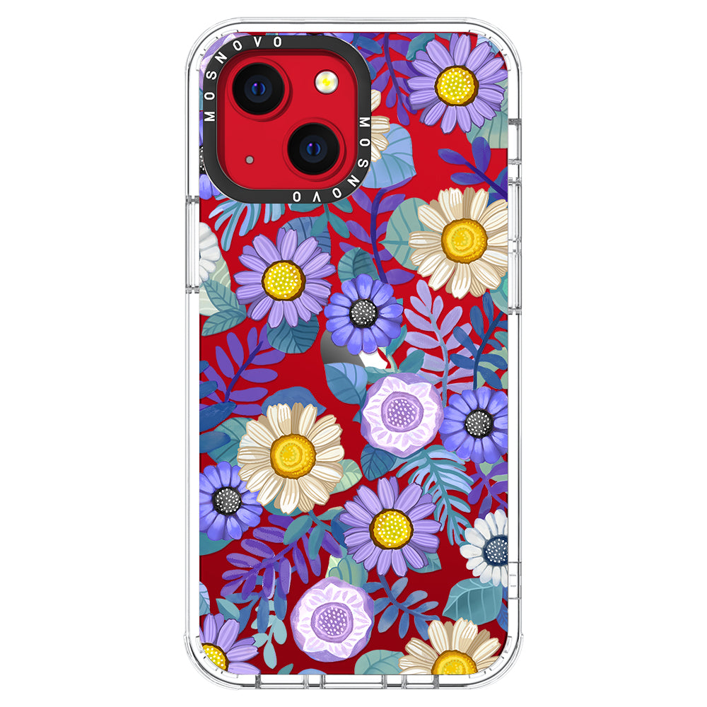 Purple Floral Phone Case - iPhone 13 Case - MOSNOVO