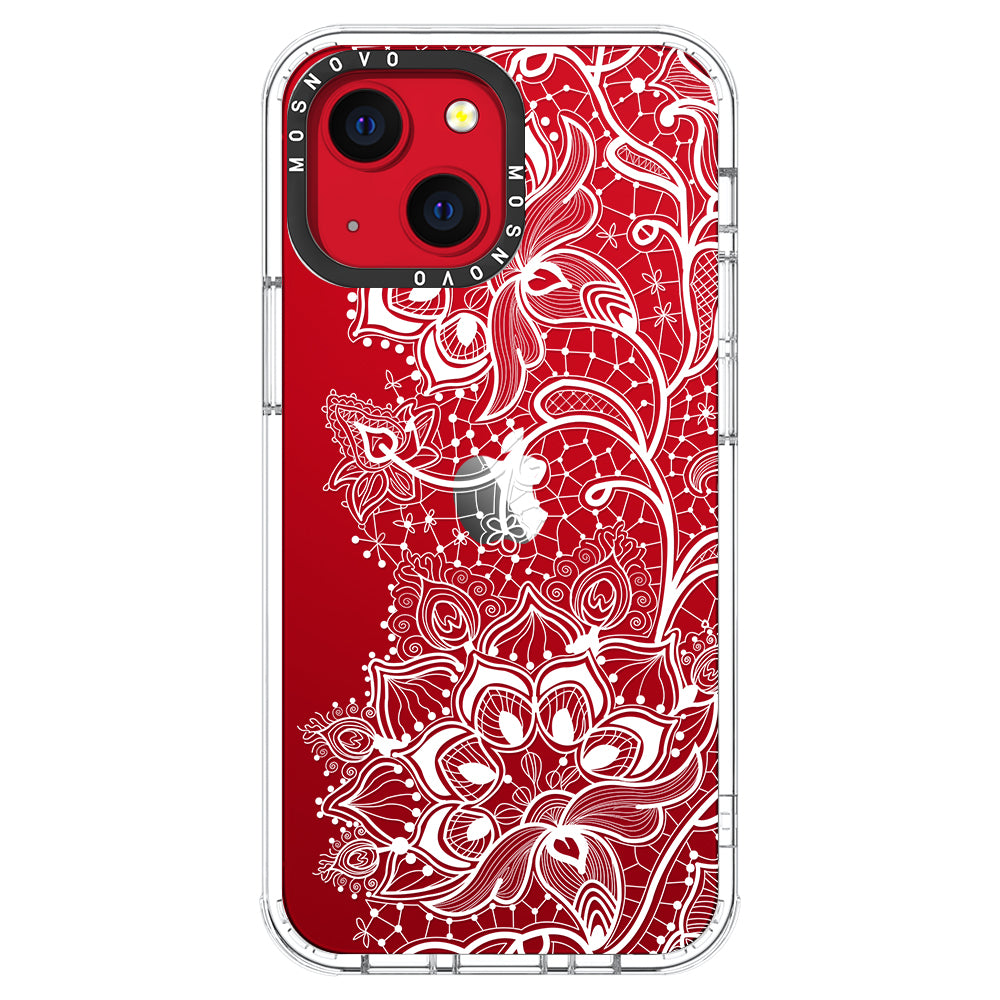 White Lotus Henna Phone Case - iPhone 13 Case - MOSNOVO