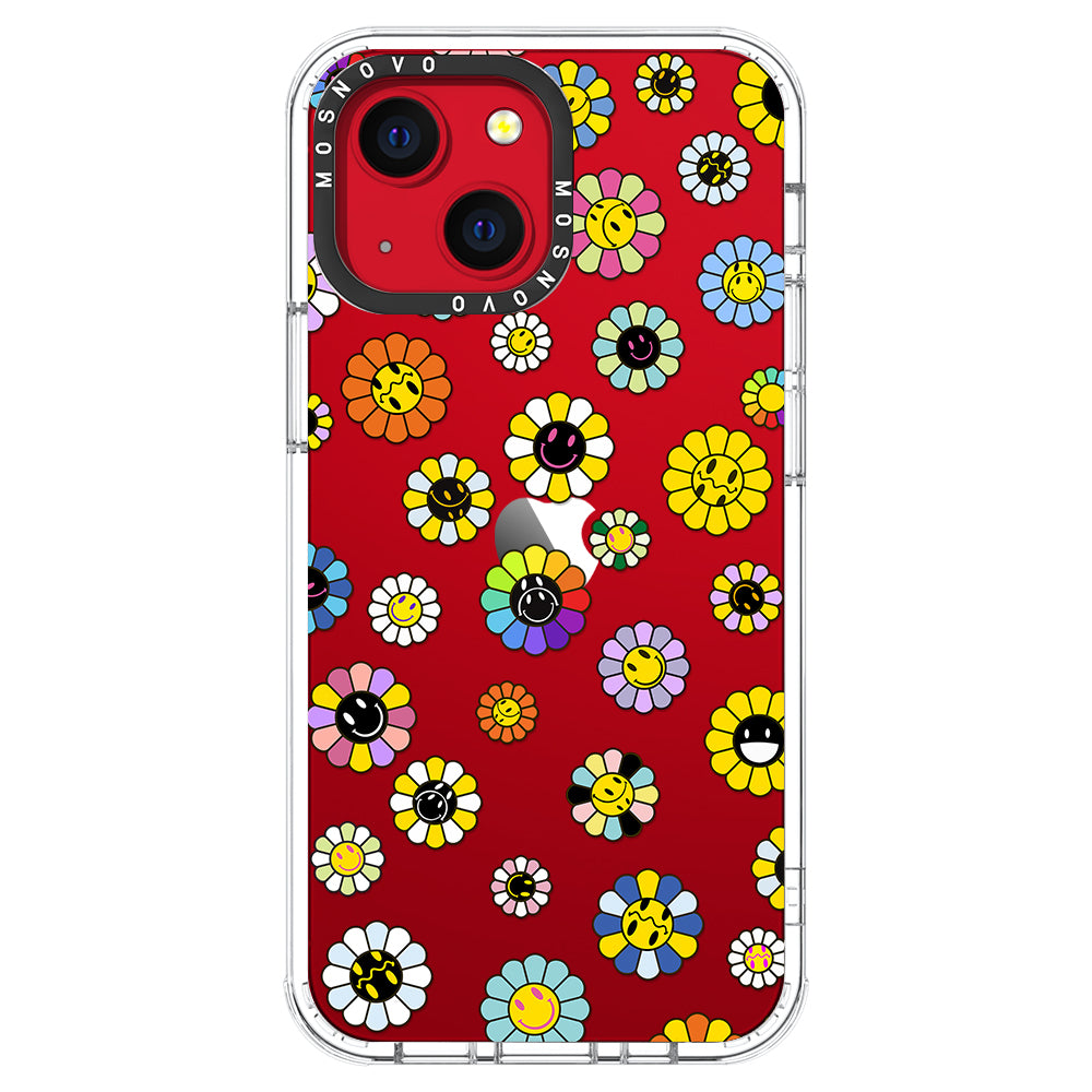 Flower Smiley Face Phone Case - iPhone 13 Case - MOSNOVO