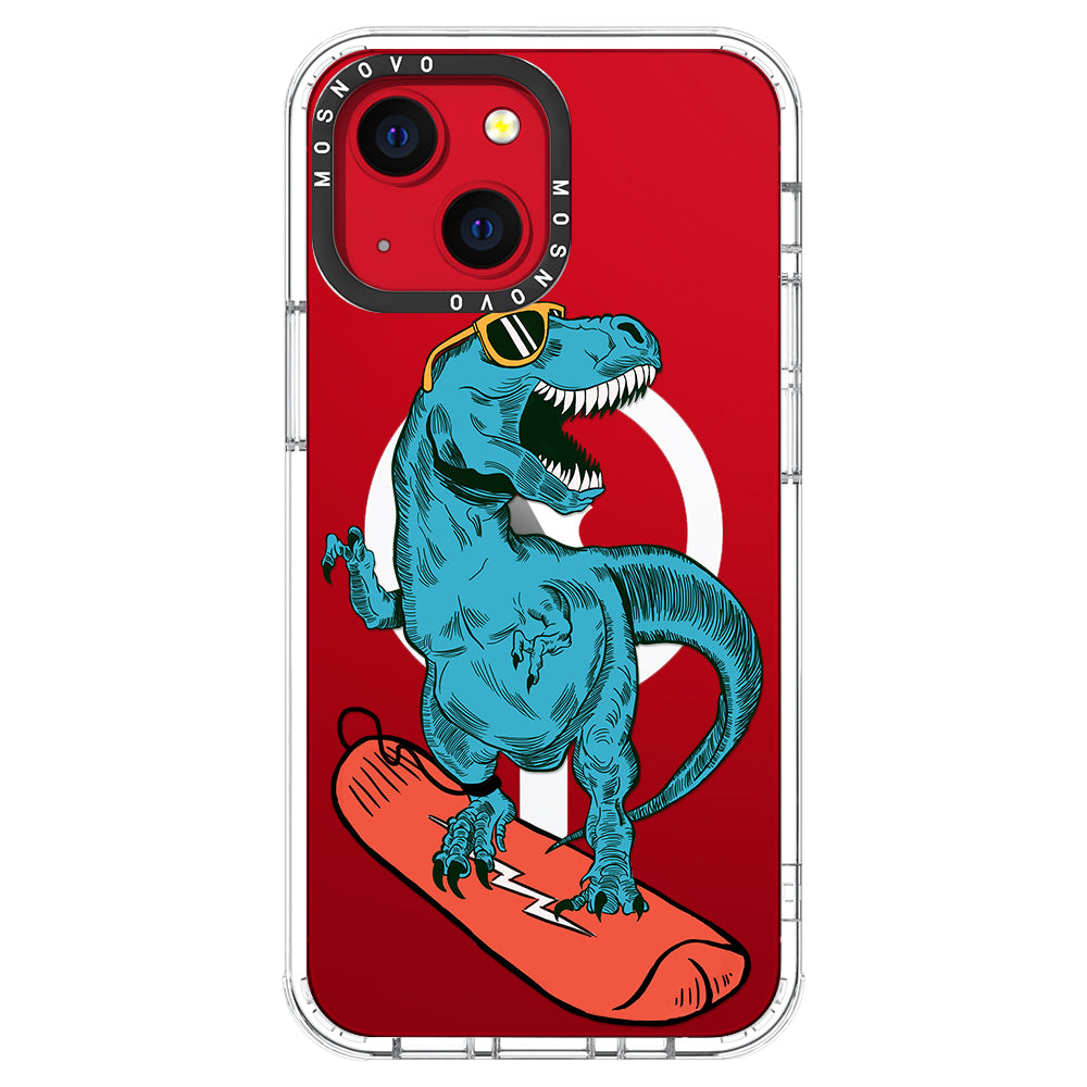 Surfing Dinosaur Phone Case - iPhone 13 Case - MOSNOVO