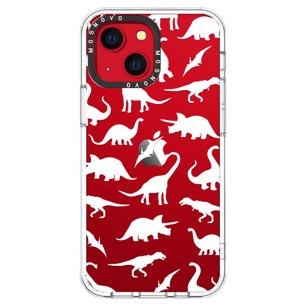 White Dinosaur Phone Case - iPhone 13 Case - MOSNOVO