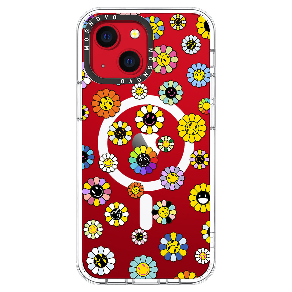 Flower Smiley Face Phone Case - iPhone 13 Case - MOSNOVO