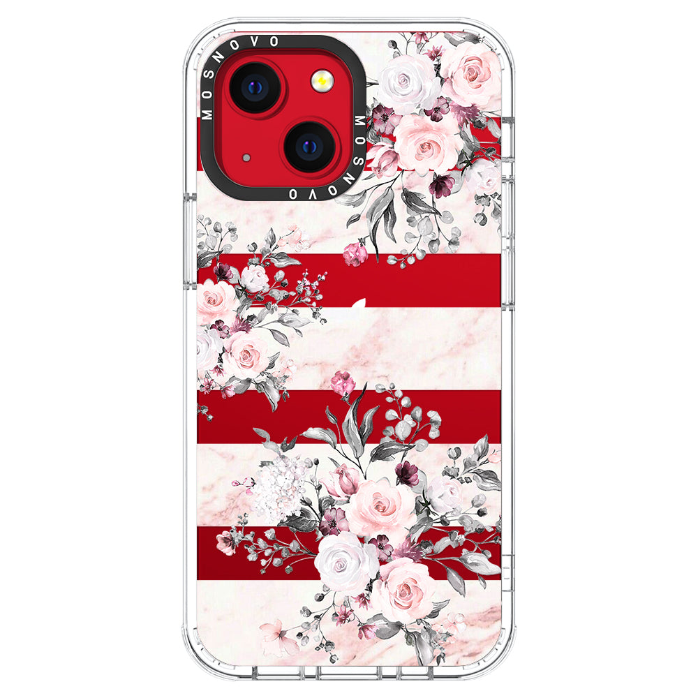 Pink Marble Flowers Phone Case - iPhone 13 Case - MOSNOVO