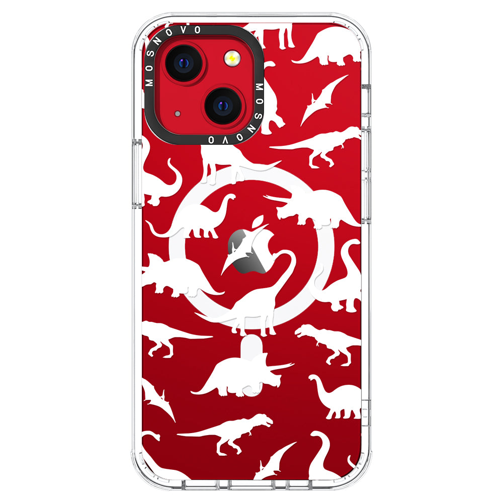 White Dinosaur Phone Case - iPhone 13 Case - MOSNOVO