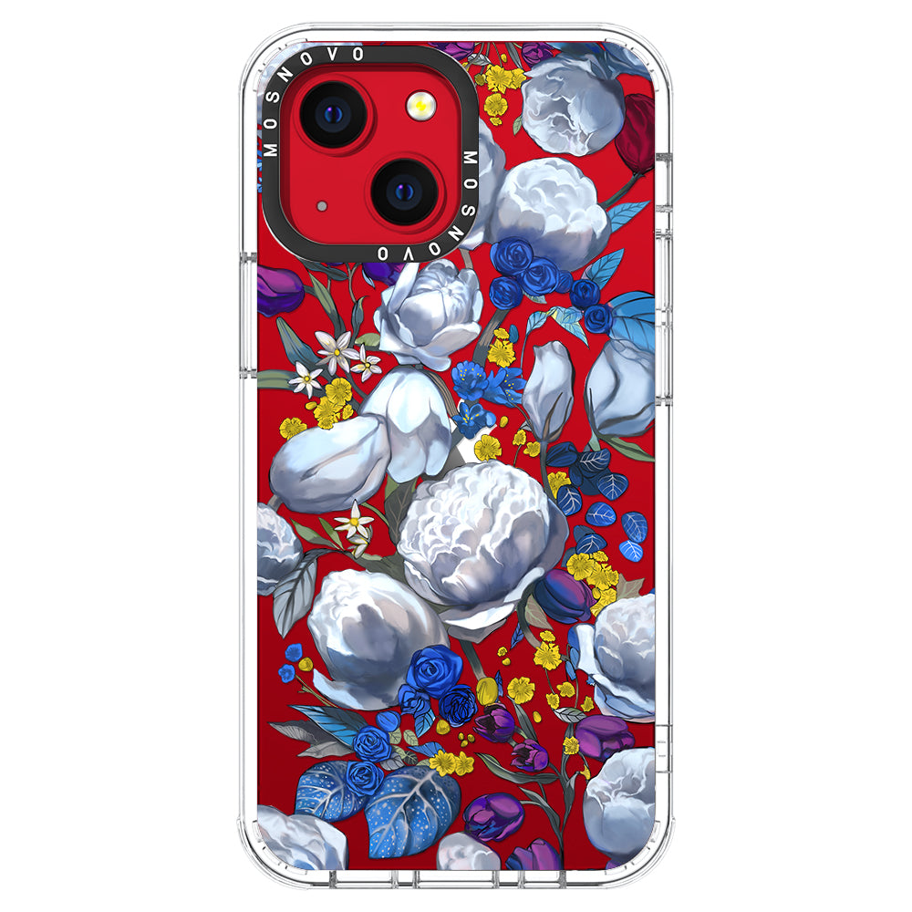 Purple Blue Floral Phone Case - iPhone 13 Case - MOSNOVO