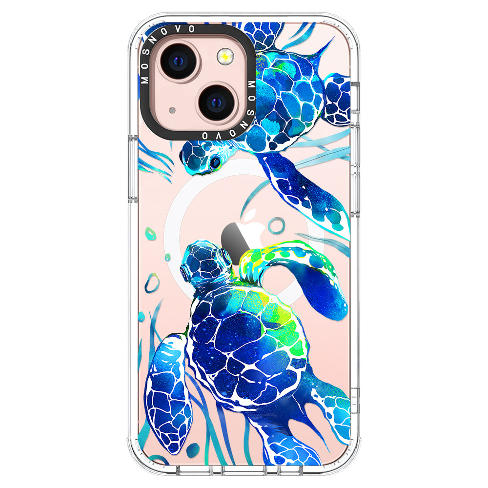 Blue Sea Turtle Phone Case - iPhone 13 Case - MOSNOVO