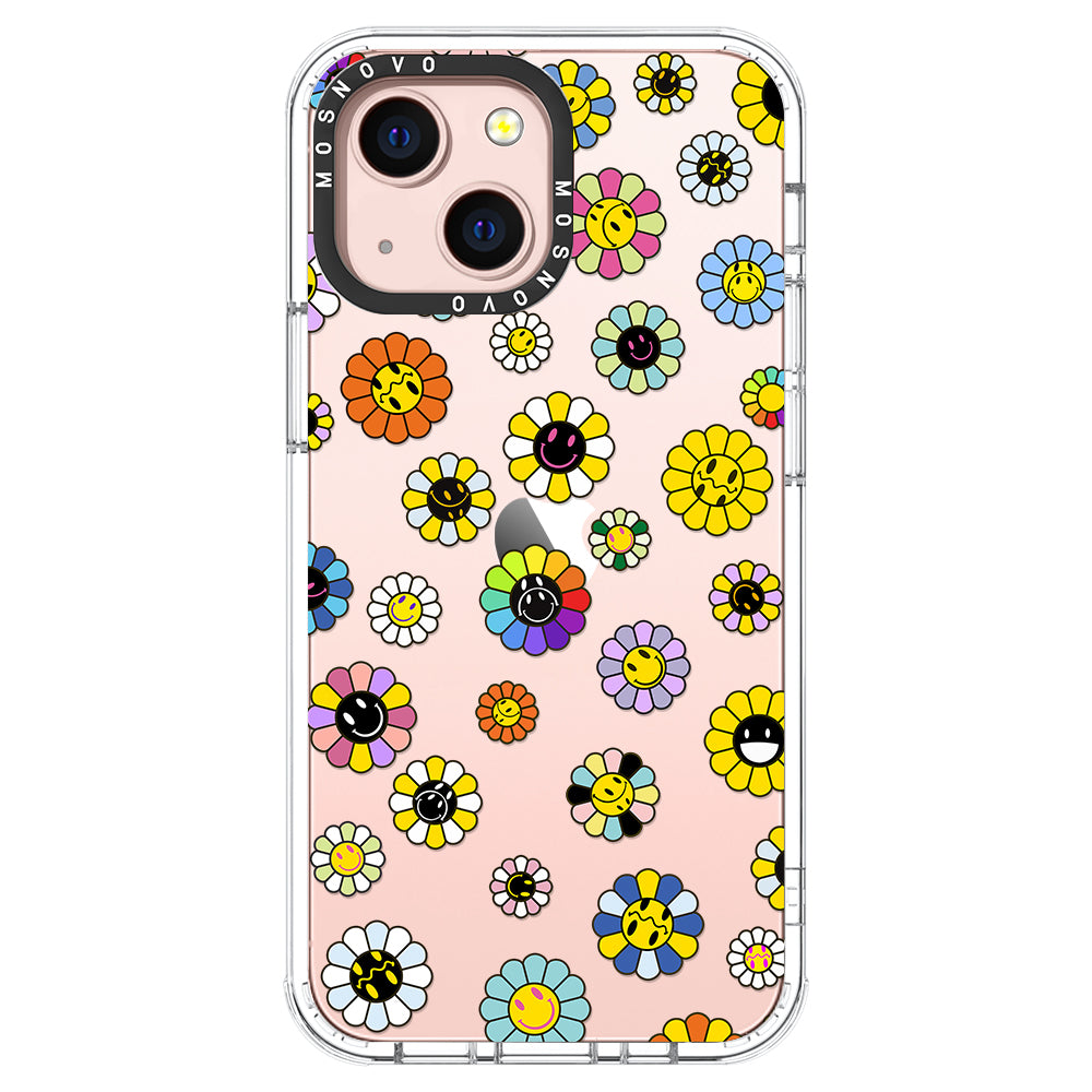 Flower Smiley Face Phone Case - iPhone 13 Case - MOSNOVO